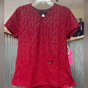 Koi/Women’s V-Neck Print Scrub Top/M